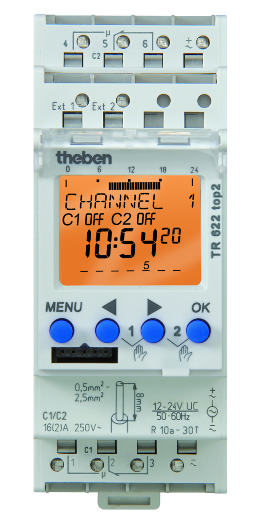 TR 622 Top2 24V Programme Hebdomadaire Rail DIN Horloges